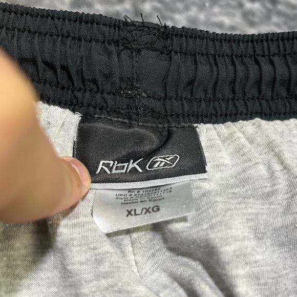 Vintage Y2K Reebok Nylon Track Pants Mens XL Black Gray Baggy Wide Leg - Picture 8 of 16